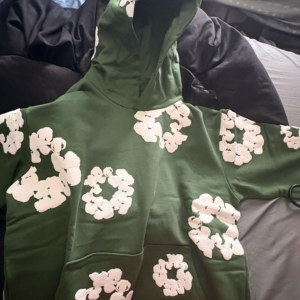 Green Floral Hoodie